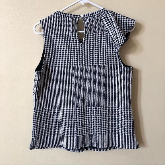 Anthropologie Dolan Callan Ruffled Houndstooth Top - Picture 6 of 7